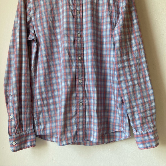 Faherty Men's Blue and Pink Plaid Casual Button Down Shirt Cotton/ Nylon Size S - Picture 5 of 12